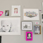 gallery wall, photo wall, photo frame wall, living room, neutrals, grey living room