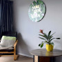 living room, lounge, grey living room, grey lounge, grey walls, yellow potplant