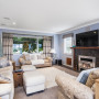 feature wall, wallpaper, faux timber, blue interiors, paint trends