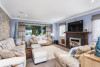 feature wall, wallpaper, faux timber, blue interiors, paint trends