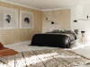 panelling, paneled walls, bedroom