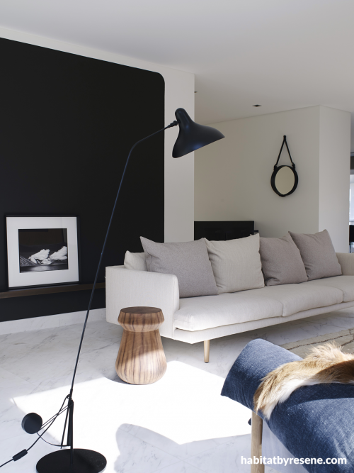 Entry wall, grey, gravel, stone, living room, lounge, sitting room