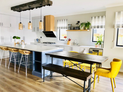 Maggie and Hugh put a retro twist on a Scandi-inspired interior