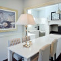 kitchen, dining, blue, villa, resene albescent white