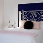 blue feature wall, master bedroom renovation, bedroom ideas, blue paint ideas, resene bullitt