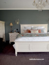 grey, bedroom, green, master bedroom, resene templestone, castle