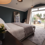 master bedroom, moody blue
