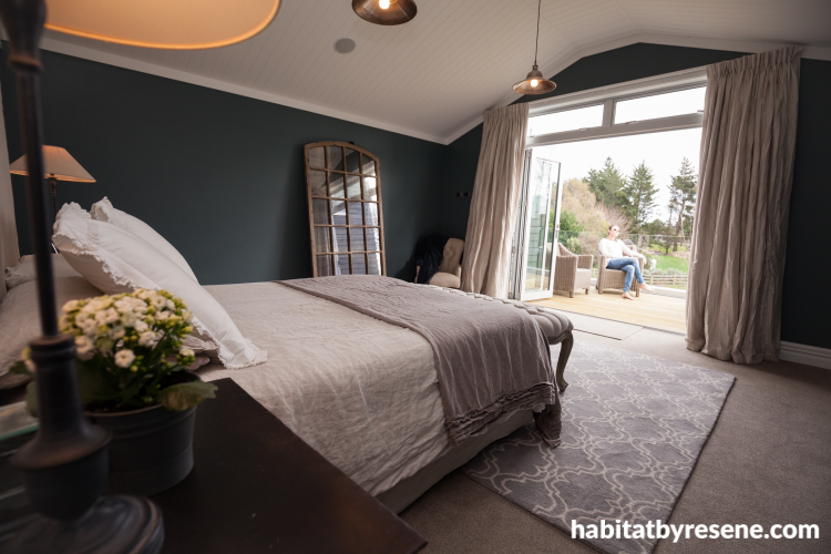 master bedroom, moody blue