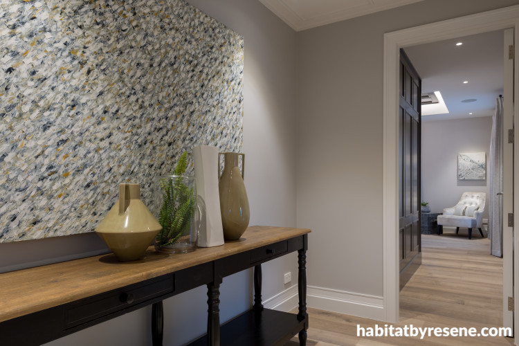 hallway, grey hallway, neutral hallway, grey interior, neutral interior, resene eighth stonehenge
