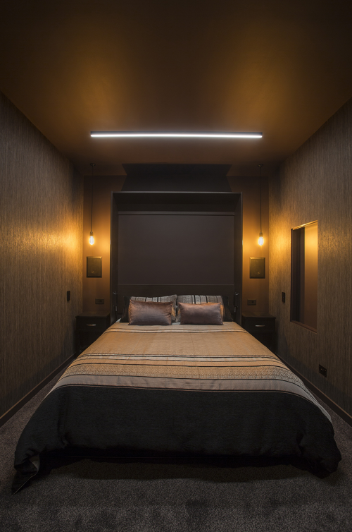 1970s house, paint ideas,  paint trends, bedroom, brown, media room, tv room