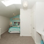 kids bedroom, children's bedroom, girls bedroom, feature wall, aqua bedroom, white bedroom