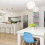 kitchen, white kitchen, dining room, white dining room, white paint