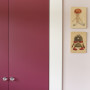 Closet, Wardrobe, Pink doors, Kids room, Resene