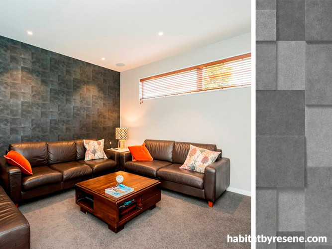 media room ideas, media room design, wallpaper inspiration, wallpaper ideas, feature wallpaper