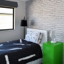 kids bedroom, childs bedroom, boys bedroom, brick wallpaper