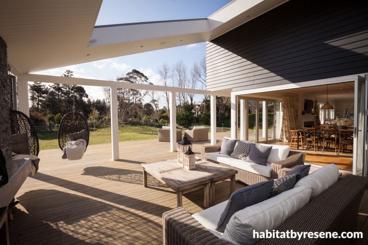 outdoor room, outdoor fireplace, stains, pergola