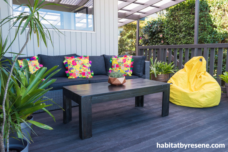 outdoor living, outdoor entertaining, outdoor furniture, outdoor bean bag, deck 