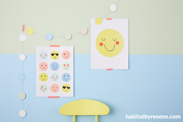 kids party ideas, kids diy, diy circle garland, kids garland, childrens party ideas, pastel paints