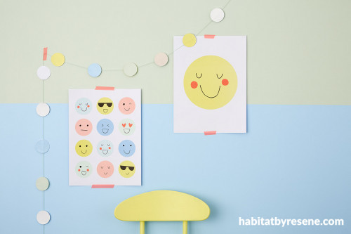 kids party ideas, kids diy, diy circle garland, kids garland, childrens party ideas, pastel paints