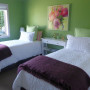 green interiors, bedroom, green paint,