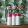 diy project, pink paint, pink vase, glass bottle vase, recycling glass