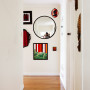 hallway, entrance way, white painted hallway, mirror feature wall, interior, home decorating ideas