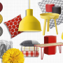 yellow paint, red paint, red and yellow, red accessories, yellow accessories, grey paint 