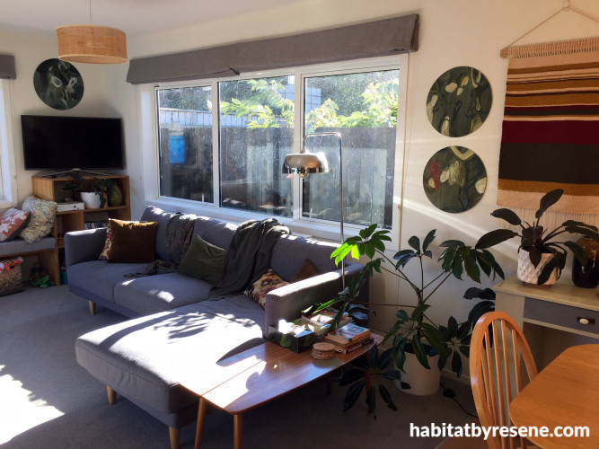 living room, lounge, white lounge, white living room, white dining room, resene rice cake