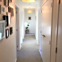 hallway, white hallway, neutral hallway, resene rice cake, white paint, white painted walls