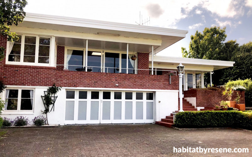 house exterior, 1950s home, brick exterior, brick house