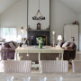 living room, dining room, lounge, neutrals, white living area, grand, barn style, elegant