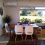 bach, holiday home, beach house, dining room, white dining room, neutrals, open plan living