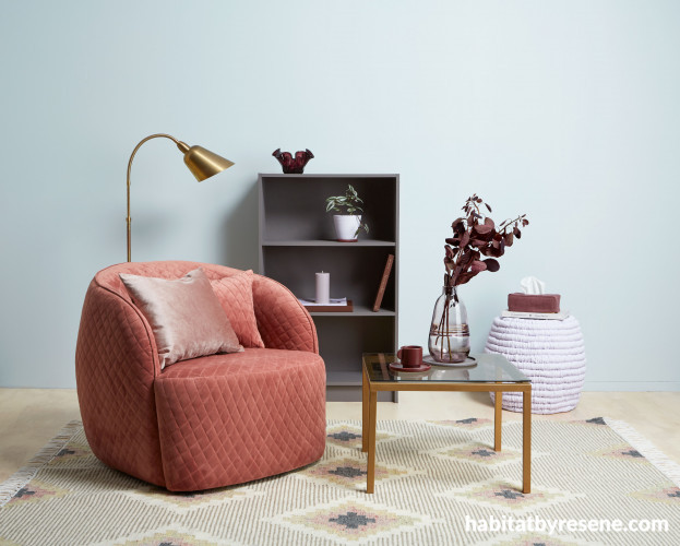 blue living room, blue lounge, resene duck egg blue, reading nook, blue reading nook