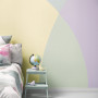 bedroom, geometric feature wall, pastel bedroom, pastel feature wall, pastel paint
