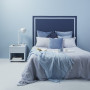 resene smart touch, smart paint, blue bedroom inspiration, painted headboard idea, interior design