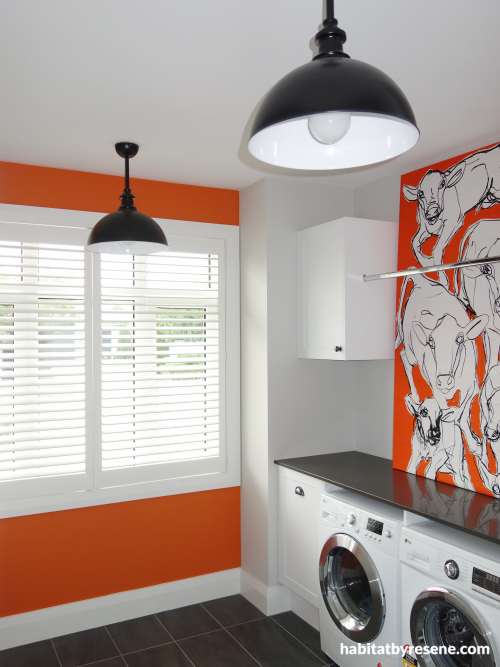 Marimekko, laundry, orange paint,