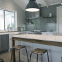 kitchen, green, neutrals, splashback