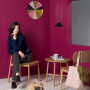 berry paint, pink walls, citta design, Paris, parisian, cafe, living room