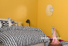 bedroom, yellow bedroom, citta design, black and white