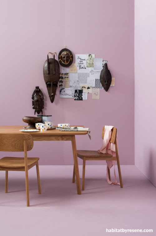 dining room, citta design, study, pink dining room, picasso inspired