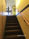 yellow interior ideas, yellow interior inspiration, yellow stairwell, stairwell design, resene