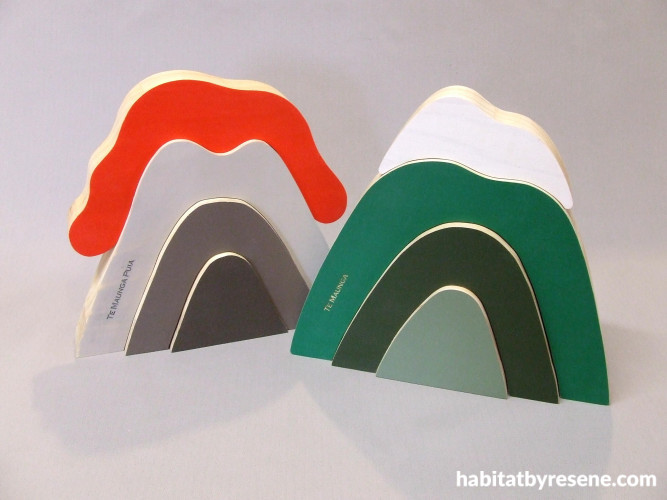 stacker mountains, painted mountains, painted volcano, all a buzz, gift ideas, resene crusoe