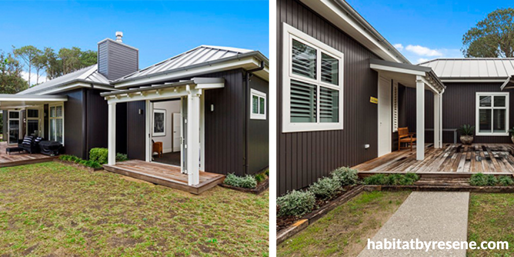 black house, brown house, black exterior, brown exterior, bungalow house, house exterior