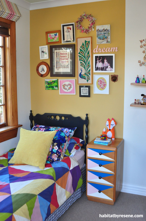 children, mustard, kids, bedroom, paint ideas, painted furniture