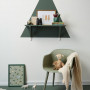 triangle shelf, feature wall, resene middle earth, kids diy, children, kids bedroom