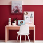 study, red and pink, red feature wall, red study, pink study, teenagers study