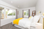 white bedroom, headboard ideas, upcycling shutters, yellow and white, white paint, diy headboard