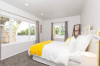 white bedroom, headboard ideas, upcycling shutters, yellow and white, white paint, diy headboard