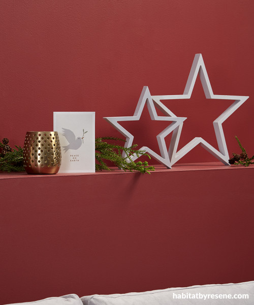 christmas decoration ideas, red living room, red interior inspiration, christmas inspiration, resene