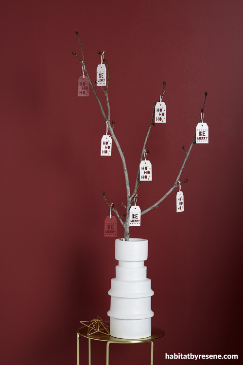 small christmas tree ideas, diy christmas tree, diy christmas tags, alternative christmas tree ideas